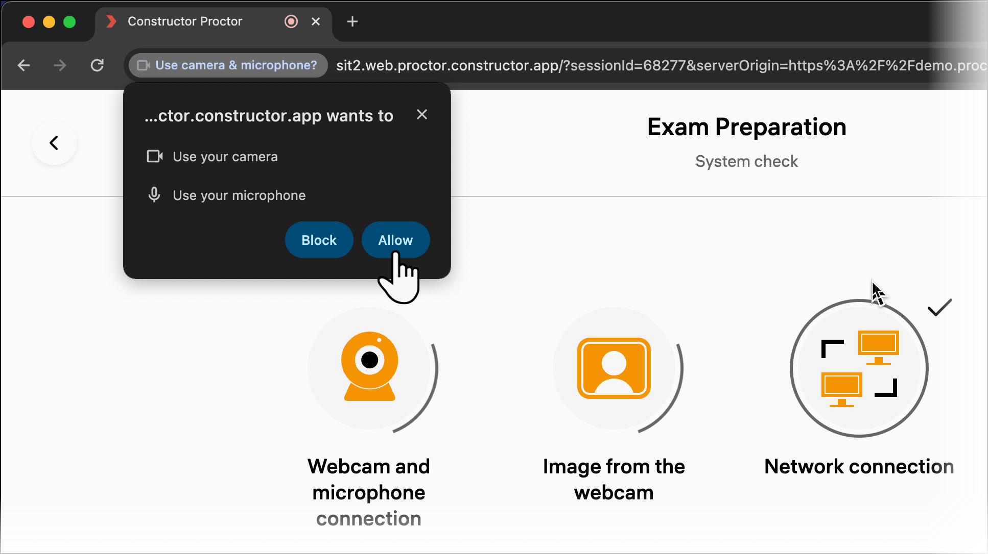 Note: The data from your microphone, webcam and screen will be recorded ...