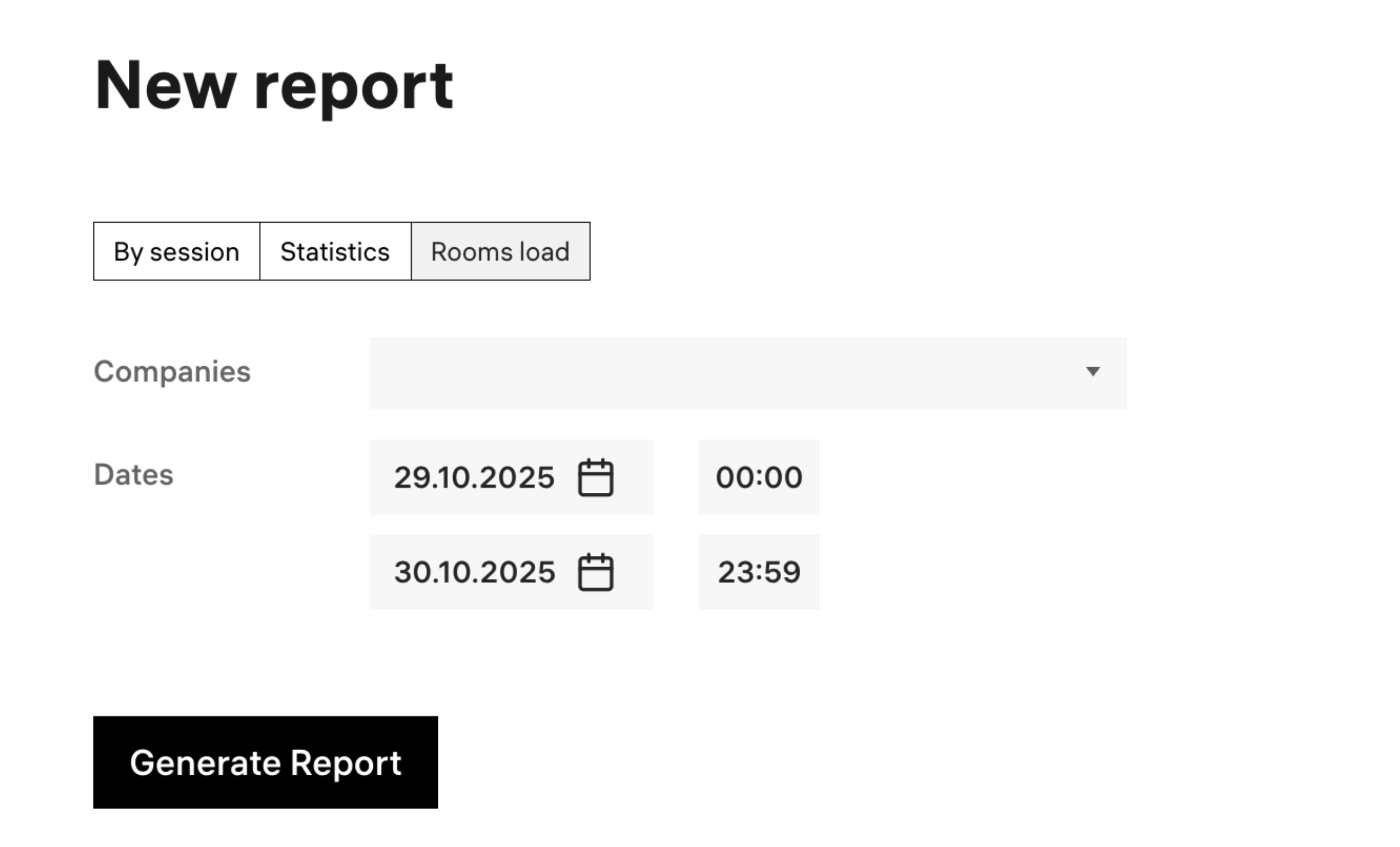 Proctor room load report